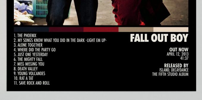 Fall Out Boy Poster For Home Decor Gift | Save Rock And Roll Poster For Home Decor Gift | Fall Out Boy Tracklist 2