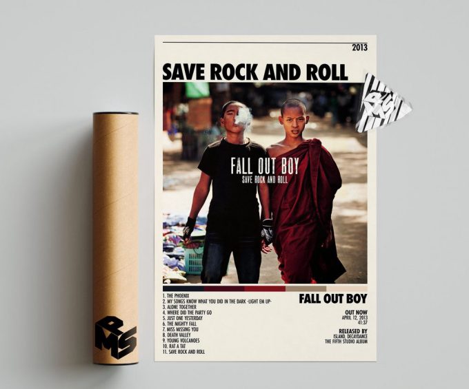 Fall Out Boy Poster For Home Decor Gift | Save Rock And Roll Poster For Home Decor Gift | Fall Out Boy Tracklist 3