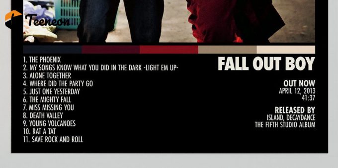 Fall Out Boy Poster For Home Decor Gift | Save Rock And Roll Poster For Home Decor Gift | Fall Out Boy Tracklist 1