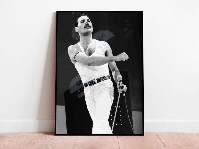 Freddie Mercury Poster: Black And White Home Decor Gift 2