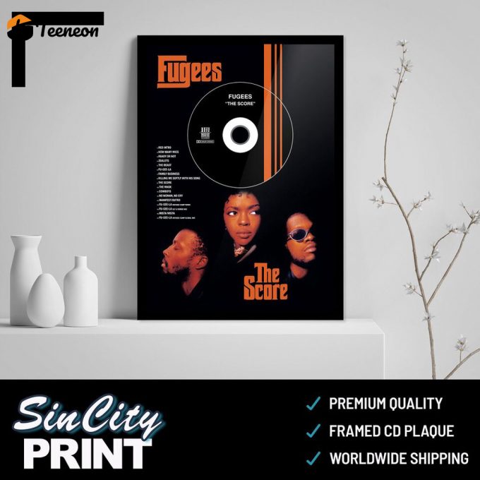 Fugees 'The Score' Cd Album Plaque - Hip-Hop/Rap Music Poster For Home Decor Gift Print 1
