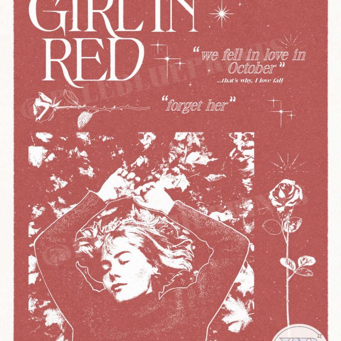 Girl In Red Retro Style Poster For Home Decor Gift 2