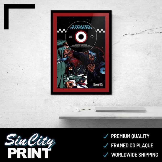 Gza 'Liquid Swords' Cd Album Plaque - Hip-Hop/Rap Music Premium Matte Vertical Poster For Home Decor Gifts 3