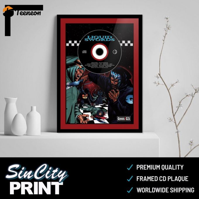 Gza 'Liquid Swords' Cd Album Plaque - Hip-Hop/Rap Music Premium Matte Vertical Poster For Home Decor Gifts 1