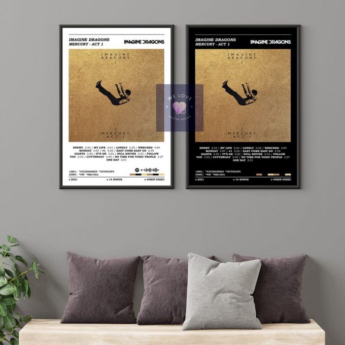 Imagine Dragons Poster For Home Decor Gift, Music Lover Poster For Home Decor Gift, Home Decor 4