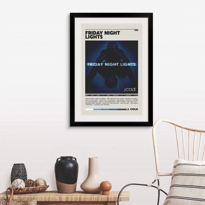 J. Cole Friday Night Lights Print | J. Cole Retro Album Poster For Home Decor Gift 2