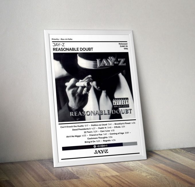 Jay-Z Reasonable Doubt Poster: Home Decor Gift With Music Album Cover 2