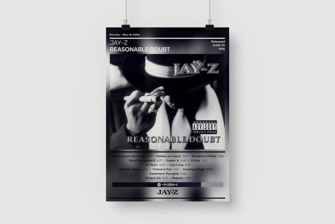 Jay-Z Reasonable Doubt Poster: Home Decor Gift With Music Album Cover 3