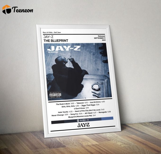 Jay-Z Blueprint Music Poster: Perfect Home Decor Gift With Album Cover Engaging Art For Your Space 1