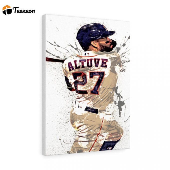 Jose Altuve Poster For Home Decor Gift, Houston Astros, Canvas Wrap, Poster For Home Decor Gift Print, Man Cave, Bar, Game Room 1