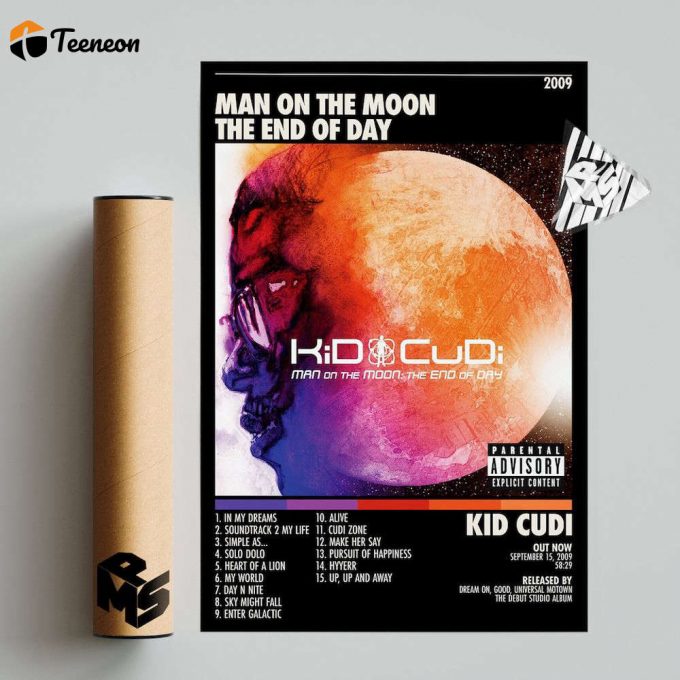 Kid Cudi Poster For Home Decor Gift | Man On The Moon: The End Of Day Poster For Home Decor Gift 1