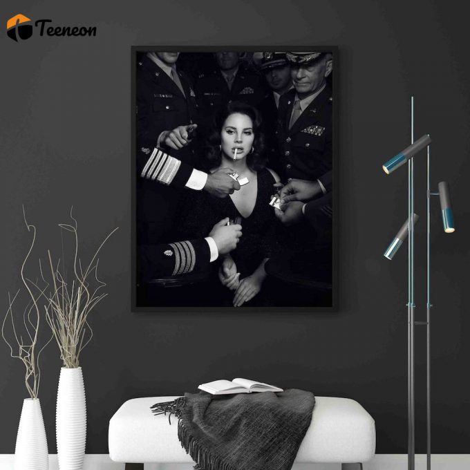 Lana Del Rey Poster For Home Decor Gift Print, Black And White Smoking Cigarettefashion Retro Art Photography Home Decor 1