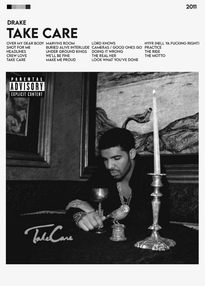 Minimalist Drake Take Care Album Art Poster - Stylish Home Decor Gift 2