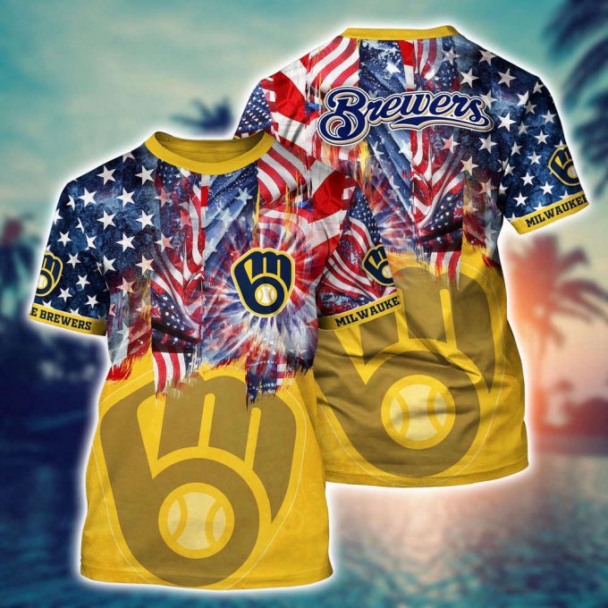 Mlb Milwaukee Brewers 3D T-Shirt Hawaiian Heatwave For Fans Sports 2