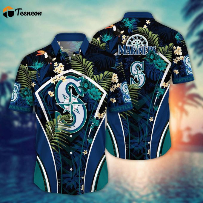 Mlb Seattle Mariners Hawaiian Shirt Flower Strike A Style Pose For Fans 1