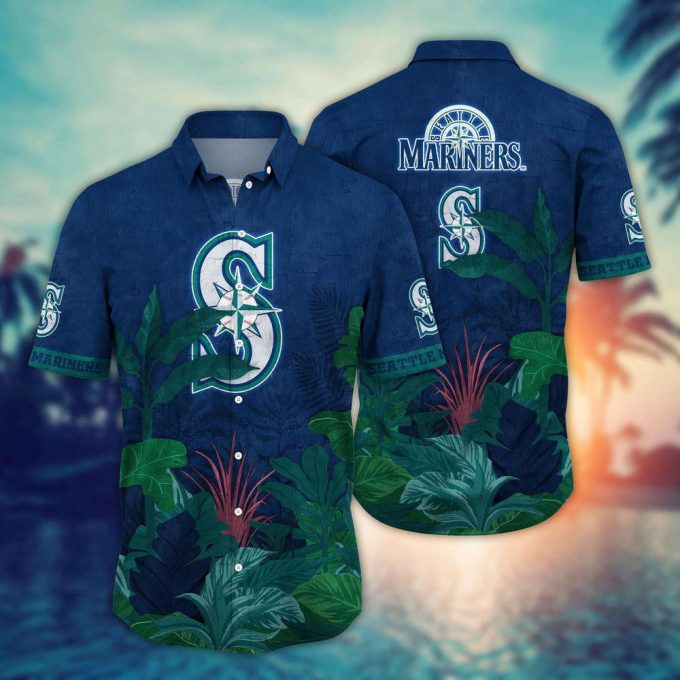 Mlb Seattle Mariners Hawaiian Shirt Flower Tropical Trees Pattern For Fans 2