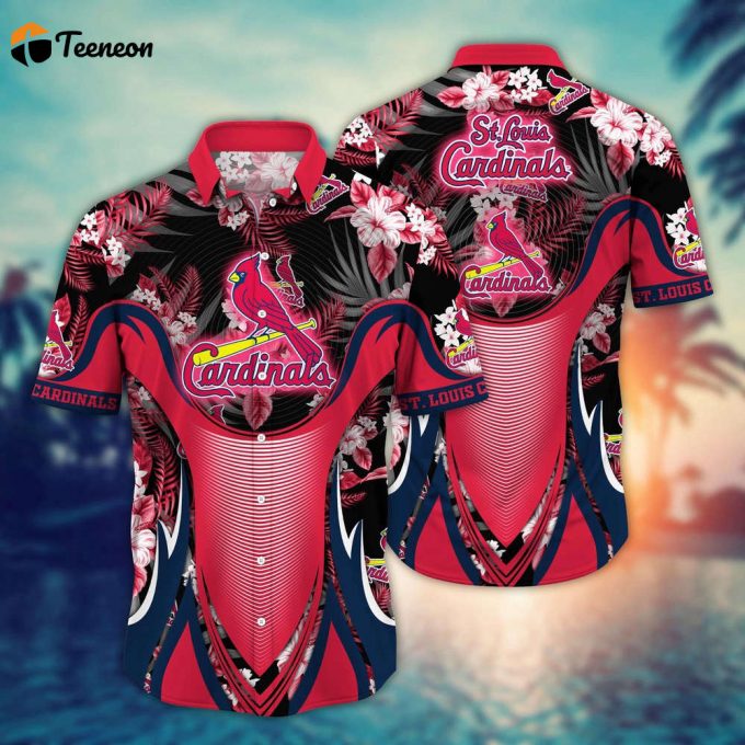 Mlb St. Louis Cardinals Hawaiian Shirt Flower Grandstand Glamour For Fans 1