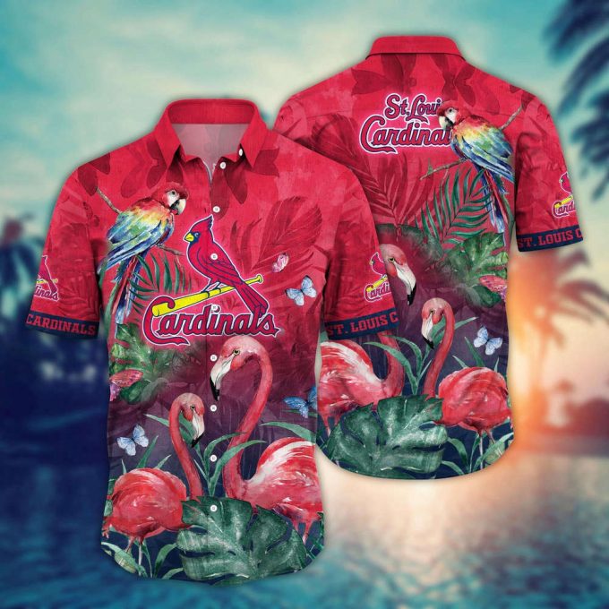 Mlb St. Louis Cardinals Hawaiian Shirt Flower Pink Crane Pattern For Fans 2