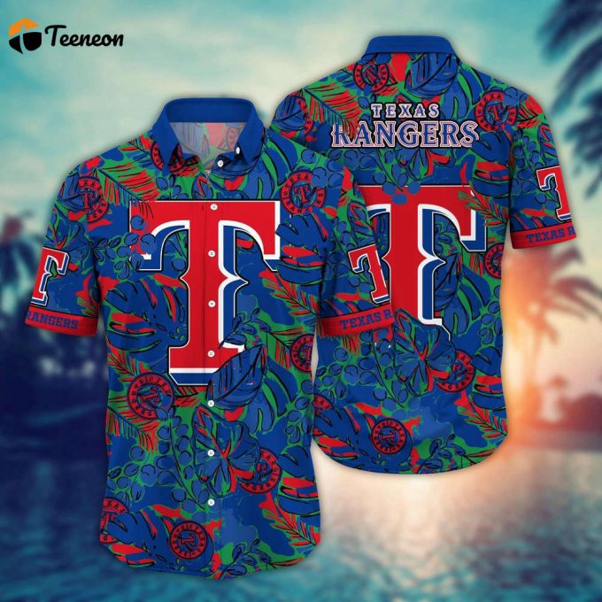 Mlb Texas Rangers Hawaiian Shirt Flower Palm Tree Paradise For Fans 1