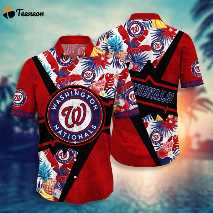 Mlb Washington Nationals Hawaiian Shirt Flower Swing Into Sunset For Fans 1