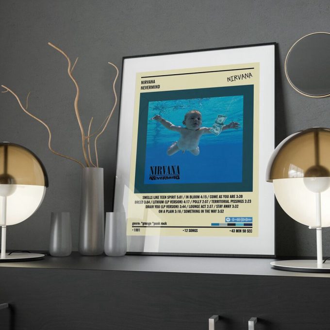 Nirvana Poster For Home Decor Gift | Nevermind Album Poster For Home Decor Gift 7