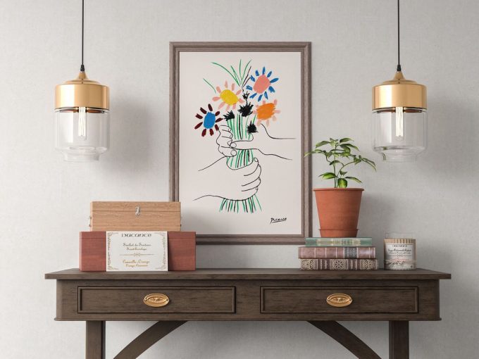 Vintage Picasso Bouquet Of Peace Flowers Poster: Home Decor Gift 3