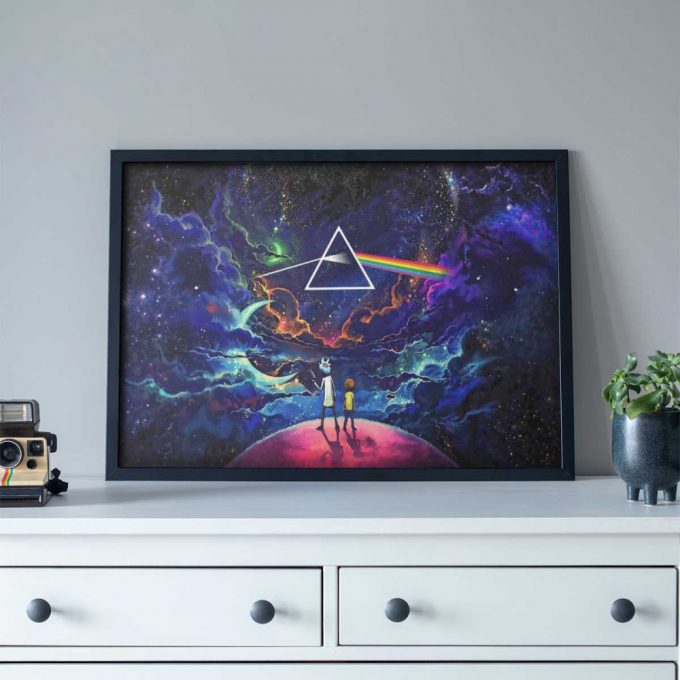 Pink Floyd Poster For Home Decor Gift For Home Decor Gift – Rick And Morty The Dark Side Of The Moon 2