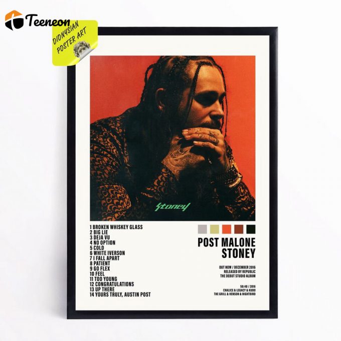 Post Malone, Stoney Poster For Home Decor Gift | Album Cover Poster For Home Decor Gift, Tracklist Poster For Home Decor Gift 1