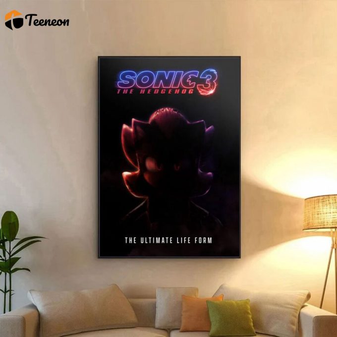 Sonic 3 Movie Poster For Home Decor Gift, Sonic The Hedgehog 3 Poster For Home Decor Gift 1