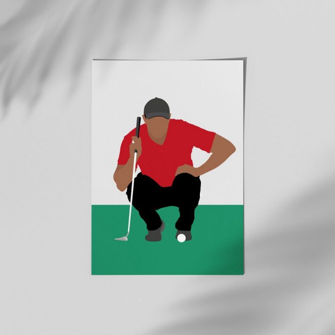 Tiger Woods Crouched Golf Poster For Home Decor Gift 3