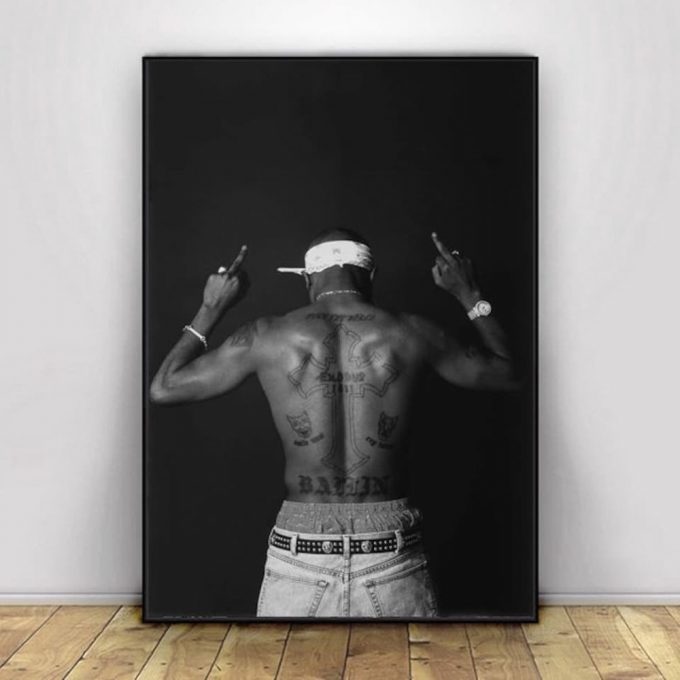 Tupac Back Music Canvas Poster For Home Decor Gift 3