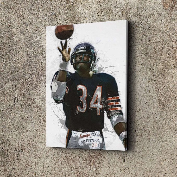 Chicago Bears Walter Payton Poster: Handmade Home Decor Gift 3