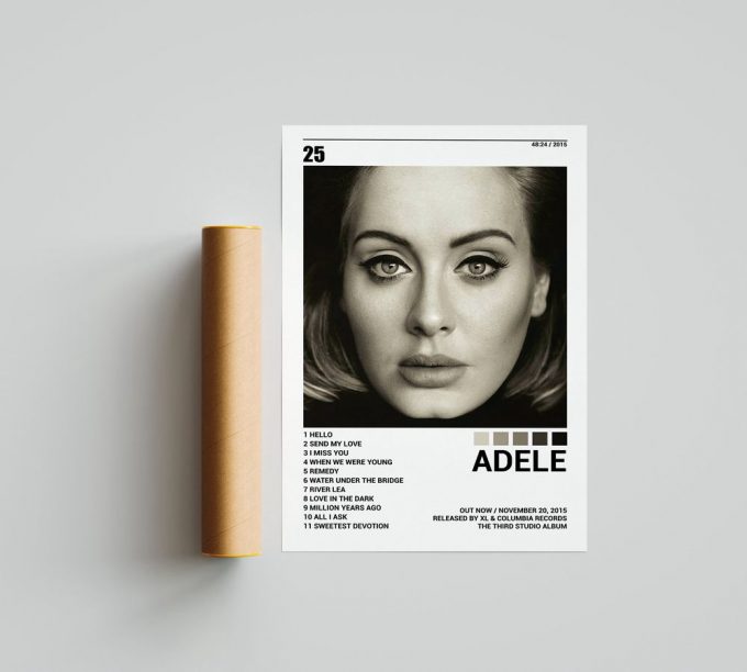 Adele Poster For Home Decor Gifts , 25 Poster For Home Decor Gift , Adele 25 , Album Cover Poster For Home Decor Gift 2