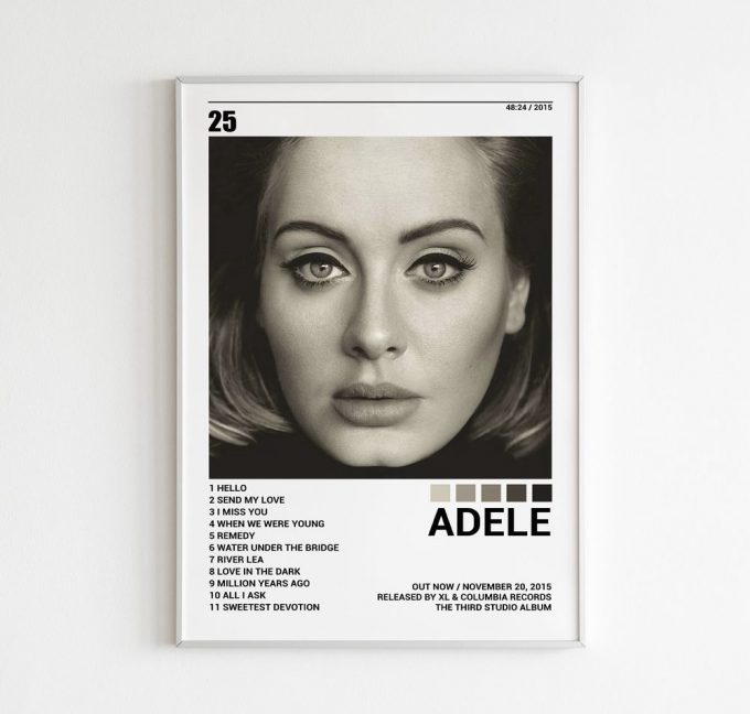 Adele Poster For Home Decor Gifts , 25 Poster For Home Decor Gift , Adele 25 , Album Cover Poster For Home Decor Gift 3