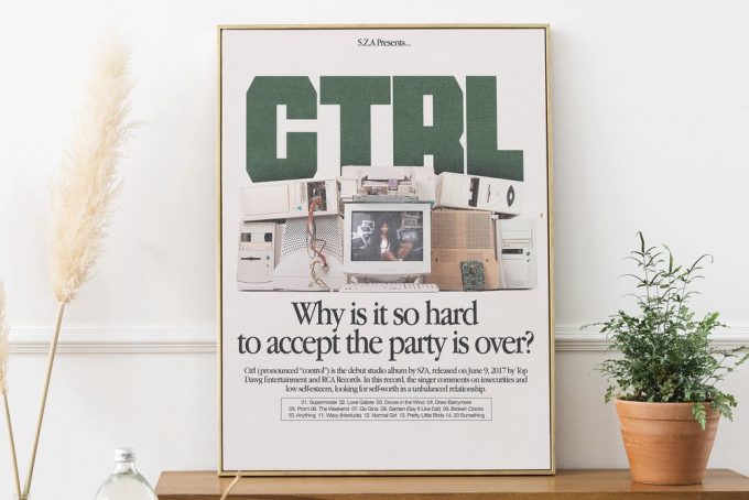 Ctrl Sza Poster For Home Decor Gift Wall Art, Album Cover Print, Sza Wall Art, Sza Album Poster For Home Decor Gift 4