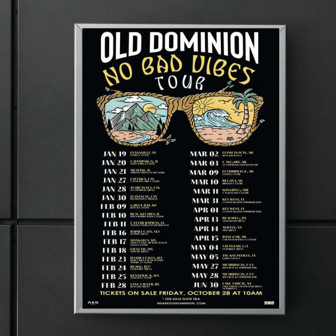 Custom Old Dominion 2023 Tour Poster For Home Decor Gift 2