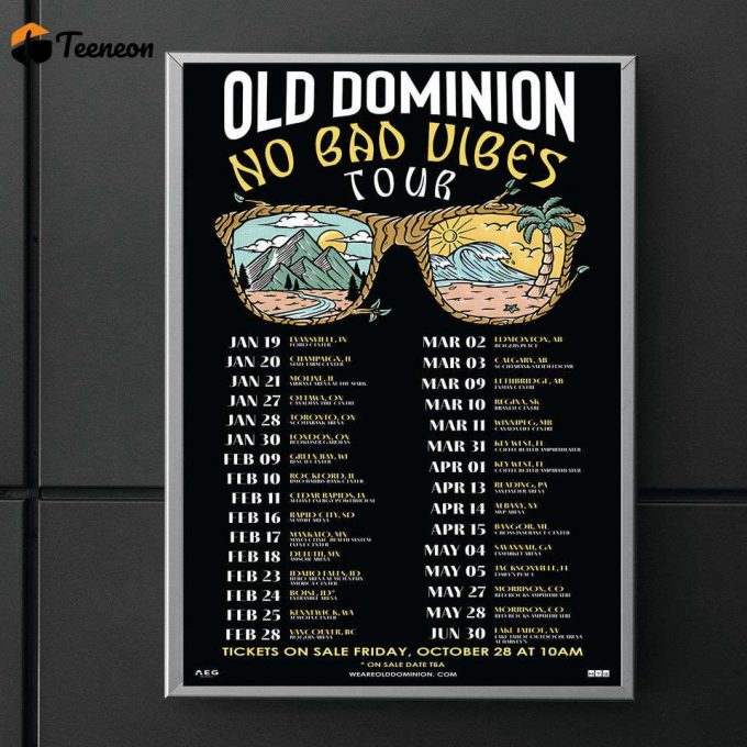 Custom Old Dominion 2023 Tour Poster For Home Decor Gift 1