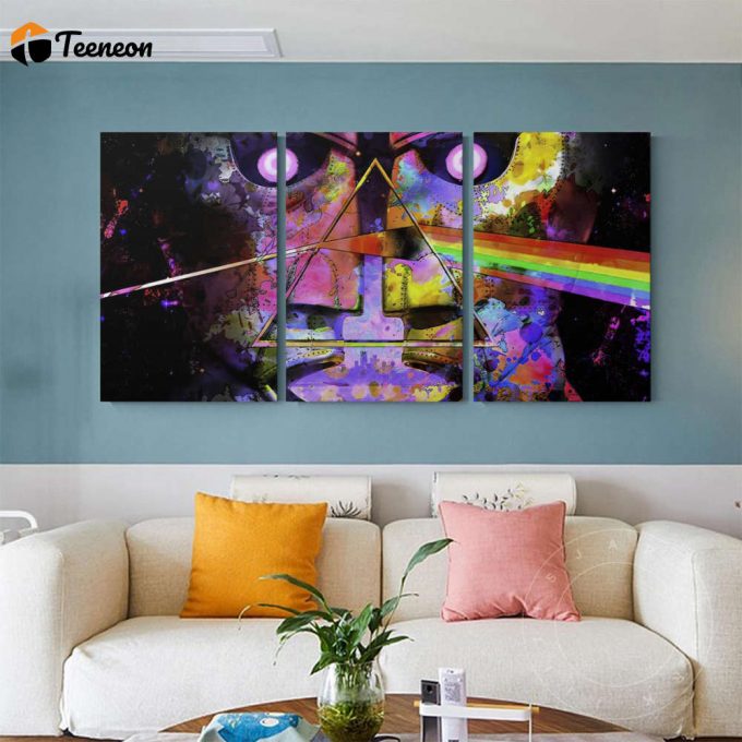 Dsotm X The Division Bell Psychedelic Art Pink Floyd Poster For Home Decor Gift Pink Floyd Canvas 1