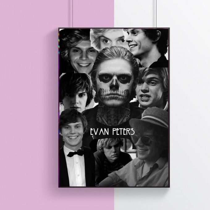 Evan Peters Poster For Home Decor Gift, Evan Peters Black And White, Black And White Poster For Home Decor Gift 2