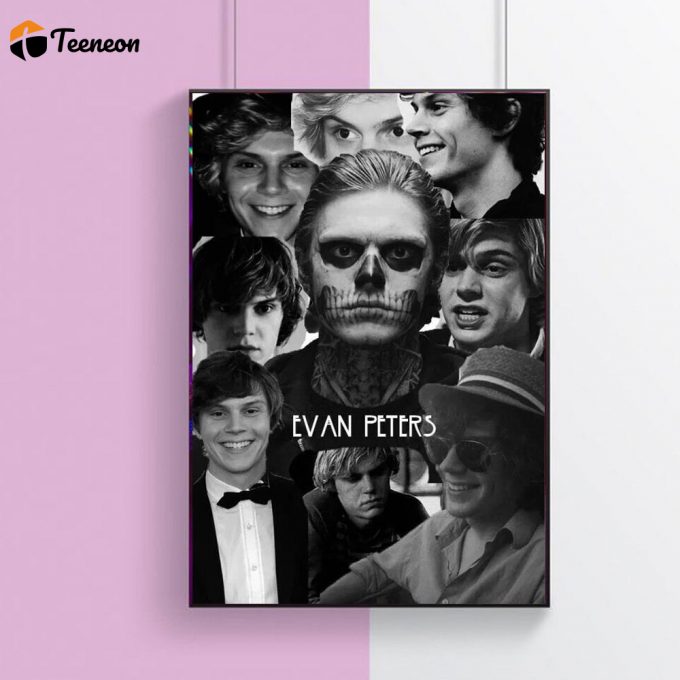 Evan Peters Poster For Home Decor Gift, Evan Peters Black And White, Black And White Poster For Home Decor Gift 1