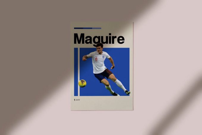 Harry Maguire Poster For Home Decor Gifts, England Football Art Print, World Cup 2022, Office Wall Art, Bedroom Art 2