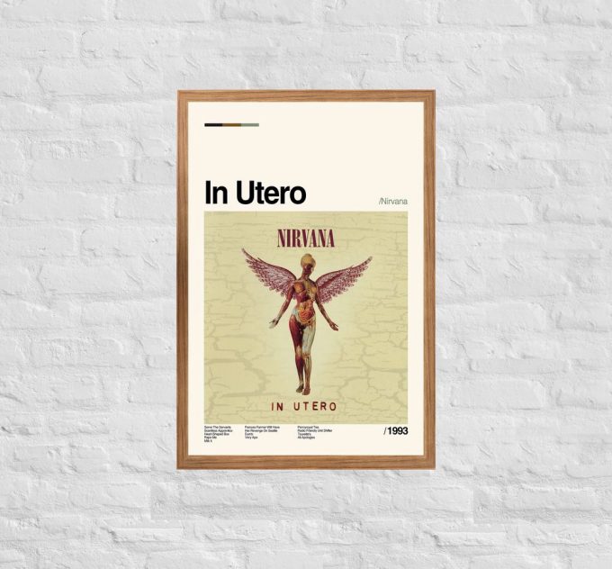 In Utero Poster For Home Decor Gift - Vintage Nirvana Poster For Home Decor Gift, Music Album Poster For Home Decor Gift 2