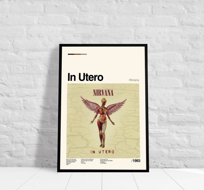 In Utero Poster For Home Decor Gift - Vintage Nirvana Poster For Home Decor Gift, Music Album Poster For Home Decor Gift 3