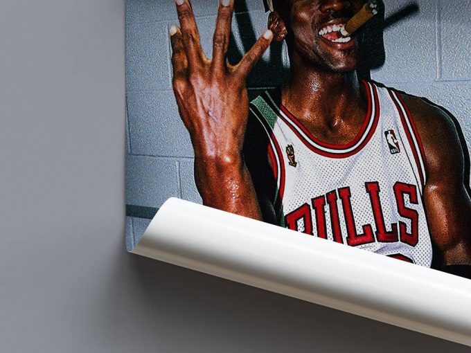 Michael Jordan Poster For Home Decor Gift, Three Peat Champions With Cigar Poster For Home Decor Gift 4