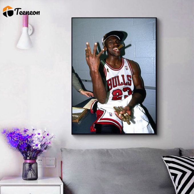 Michael Jordan With Cigar Poster For Home Decor Gift 1