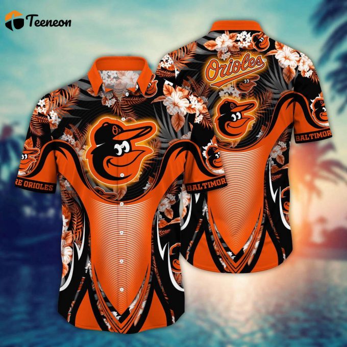 Mlb Baltimore Orioles Hawaiian Shirt Flower Grandstand Glamour For Fans 1