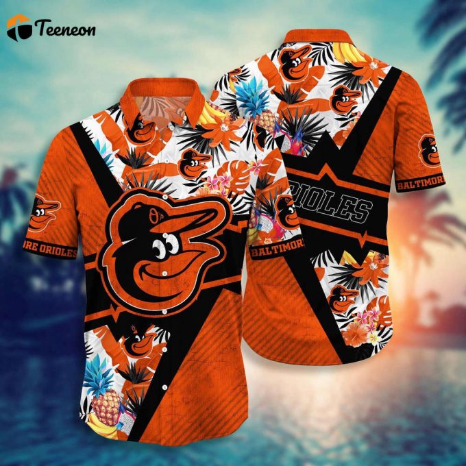 Mlb Baltimore Orioles Hawaiian Shirt Flower Swing Into Sunset For Fans 1