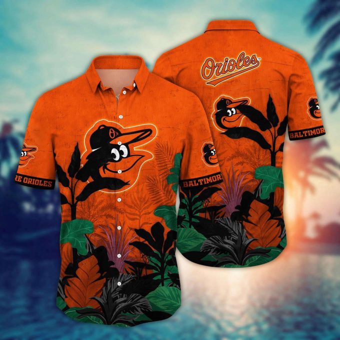 Mlb Baltimore Orioles Hawaiian Shirt Flower Tropical Trees Pattern For Fans 2