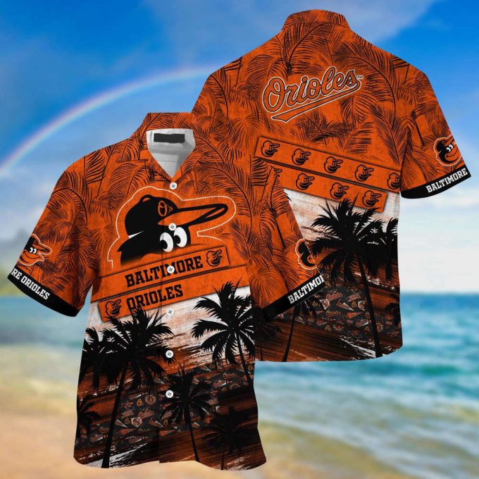 Mlb Baltimore Orioles Hawaiian Shirt Palm Tree Pattern For Fans Sports 2