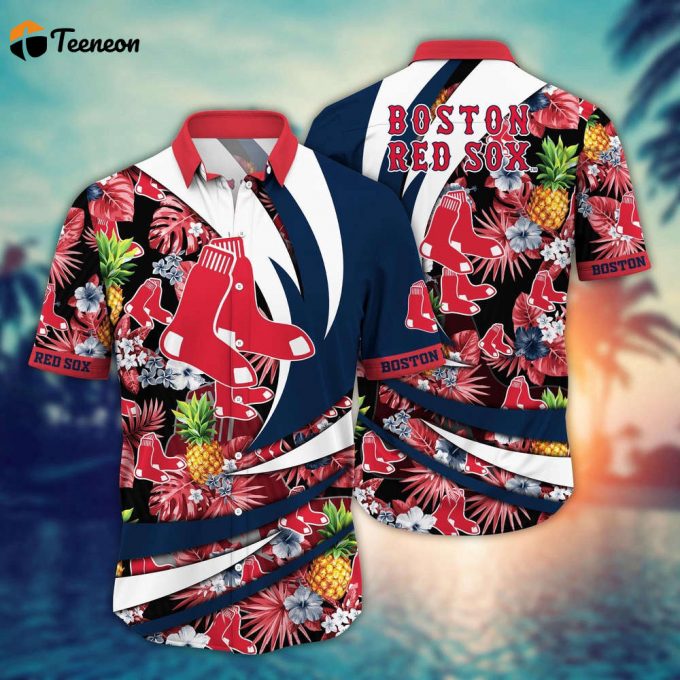 Mlb Boston Red Sox Hawaiian Shirt Flower Bloom In Glory For Fans 1